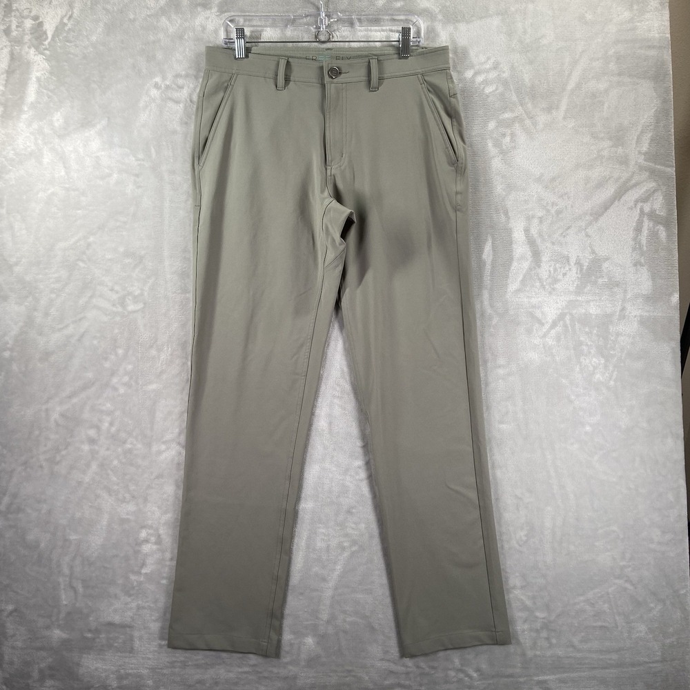Free Fly Apparel Pants men's 32x32 Performance Stretch Chino Green Flat Front